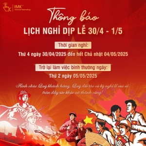 Thông báo lịch nghỉ lễ 30/04 và 01/05/2025