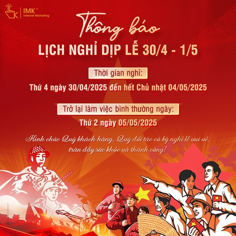 Thông báo lịch nghỉ lễ 30/04 và 01/05/2025