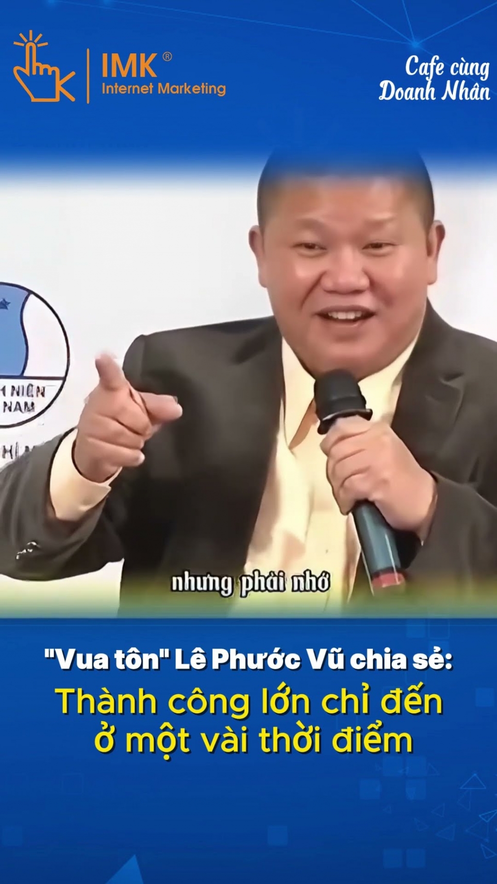Vua t&ocirc;n L&ecirc; Phước Vũ chia sẻ th&agrave;nh